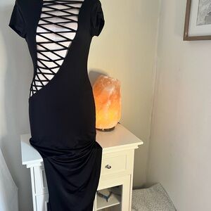 Elegant Black Dress with Unique Cutout Design